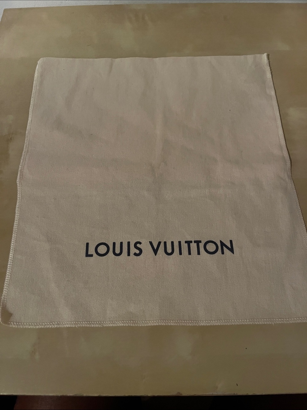 Louis Vuitton Cream Protective Dust Bag with Black Logo